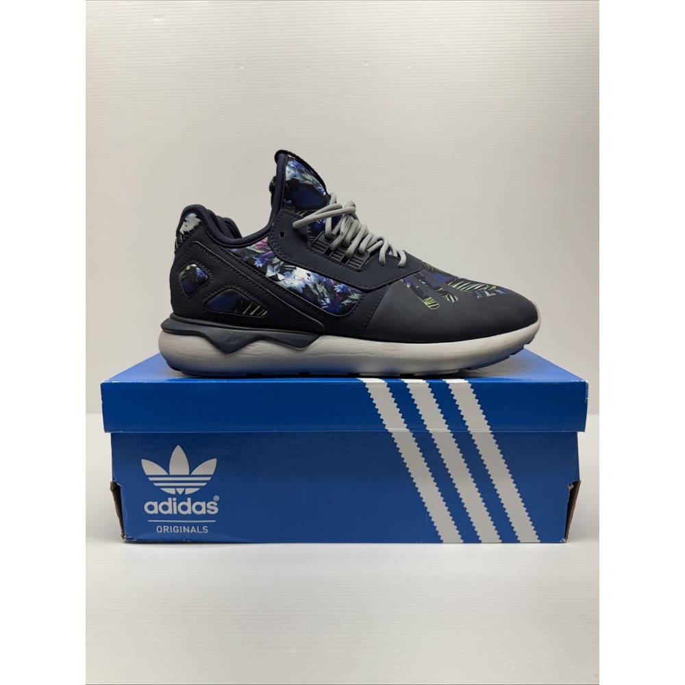 Adidas Tubular Runner Tennis Shoes Q16463 Rare Shoes Blue Floral Mens Size 8.5